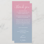 ピンクとブルーのグラデーション結婚披露宴座席表 メニュー (正面/裏面)