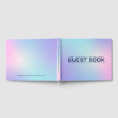 ピンクとブルーのグラデーション背景ゲストブック ゲストブック (全面)
