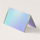 ピンクとブルーのグラデーション金ゴールドアクセント 名刺 (裏面)