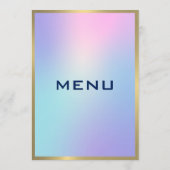 ピンクとブルーのグラデーション金ゴールド・アクセント・メニュー メニュー (裏面)