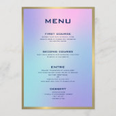 ピンクとブルーのグラデーション金ゴールド・アクセント・メニュー メニュー (正面)