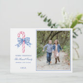 ピンクとブルーのグランドミレニアルのお菓子の写真 招待状 (スタンド正面)