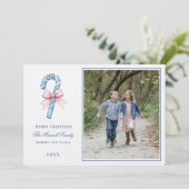 ピンクとブルーのグランドミレニアルのお菓子の写真 招待状 (スタンド正面)