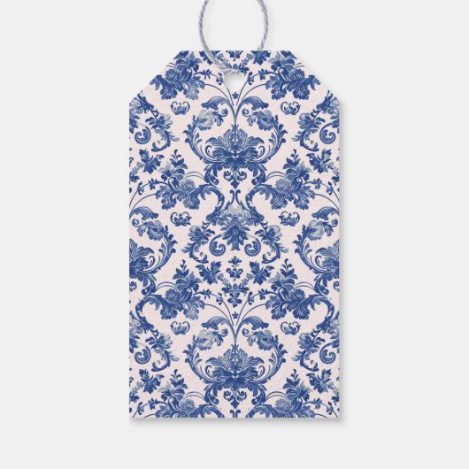 ピンクとブルーのグランドミレニアルのクリスマスプレゼント ギフトタグ (裏面)