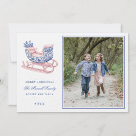 ピンクとブルーのグランドミレニアルダマスクスレイ 招待状