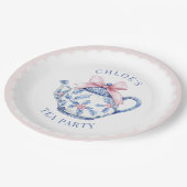 ピンクとブルーのグランドミレニアルティーパーティー ペーパープレート (アングル)