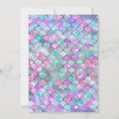 ピンクとブルーのグリッターマーメイドはかりで測21歳の誕生日 招待状 (裏面)