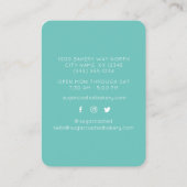 ピンクとブルーのケーキとベーカリーのアニメ 名刺 (裏面)