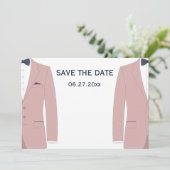 ピンクとブルーのゲイの結婚式 セーブザデート (スタンド正面)