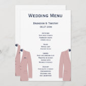 ピンクとブルーのゲイ結婚の名刺 メニュー (正面/裏面)