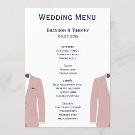 ピンクとブルーのゲイ結婚の名刺 メニュー