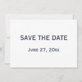 ピンクとブルーのゲイ結婚式の日付カードを保存 招待状 (正面)