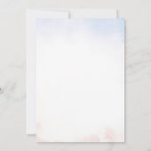 ピンクとブルーのコケット弓ジェンダーの明け方 招待状 (裏面)