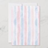 ピンクとブルーのコケット弓ジェンダーの表示パーティー 招待状 (裏面)