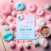 ピンクとブルーのコットンキャンディー シャワー招待状 招待状