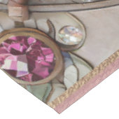 ピンクとブルーのサファイアのダイヤモンド真珠マンダラ テーブルクロス (アングル)