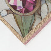 ピンクとブルーのサファイアのダイヤモンド真珠マンダラ フリースブランケット (角)