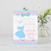 ピンクとブルーのシンデレラ 誕生日パーティー招待状 招待状 (スタンド正面)