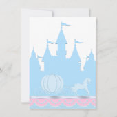 ピンクとブルーのシンデレラ 誕生日パーティー招待状 招待状 (裏面)