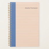 ピンクとブルーのシンプルカラーブロック線パーソナライズされた プランナー手帳 (正面)