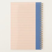 ピンクとブルーのシンプルカラーブロック線パーソナライズされた プランナー手帳 (裏面)