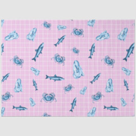 ピンクとブルーのシ航海のリーズデザイン12 薄葉紙