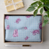 ピンクとブルーのシ航海のリーズデザイン15 薄葉紙 (ギフト)