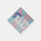 ピンクとブルーのジェンダーがパーティーのナプキンを明らかにする スタンダードカクテルナプキン (角)