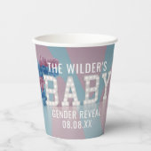 ピンクとブルーのジェンダーが赤ちゃんシャワー紙カップ 紙コップ (正面)