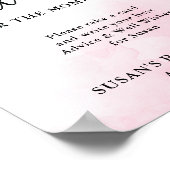 ピンクとブルーのスクリプトベビーシャワーアドバイス&ウィッシュ ポスター (角)