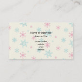 ピンクとブルーのスノーフレーク模様冬 名刺 (裏面)
