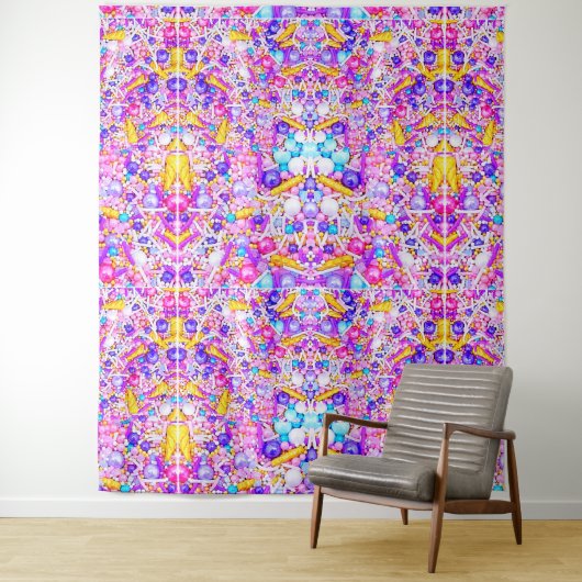 ピンクとブルーのスパンコール タペストリー (インサイチュ)