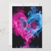 ピンクとブルーのスモークラブハート性別発表 招待状 (裏面)