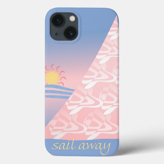 ピンクとブルーのセイル遠くに Case-Mate iPhoneケース (裏面)