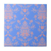 ピンクとブルーのダマスクセラミックタイル タイル (正面)