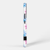 ピンクとブルーのダリア、花のパターン、あなたの名前 SAMSUNG GALAXYケース (右側面)