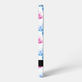 ピンクとブルーのダリア、花のパターン、あなたの名前 SAMSUNG GALAXYケース (左側面)