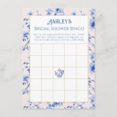 ピンクとブルーのチャイノエリーブライダルシャワービンゴ エンクロージャーカード (正面)