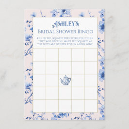 ピンクとブルーのチャイノエリーブライダルシャワービンゴ エンクロージャーカード