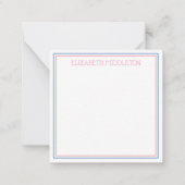 ピンクとブルーのチャイノジュエリーのクリスマスプレゼント ノートカード (裏面)