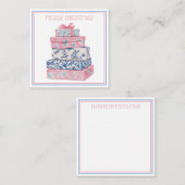 ピンクとブルーのチャイノジュエリーのクリスマスプレゼント ノートカード (正面/裏面)