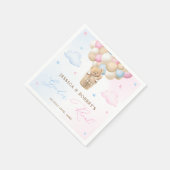 ピンクとブルーのテディベア性別リビール スタンダードカクテルナプキン (角)