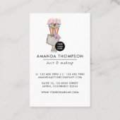 ピンクとブルーのデニムフローラ名刺 名刺 (裏面)