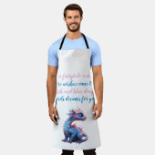 ピンクとブルーのドラゴンガードが夢を見る エプロン (着用した状態)