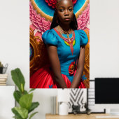 ピンクとブルーのドレスを持つプリンセス ポスター (ホームオフィス)