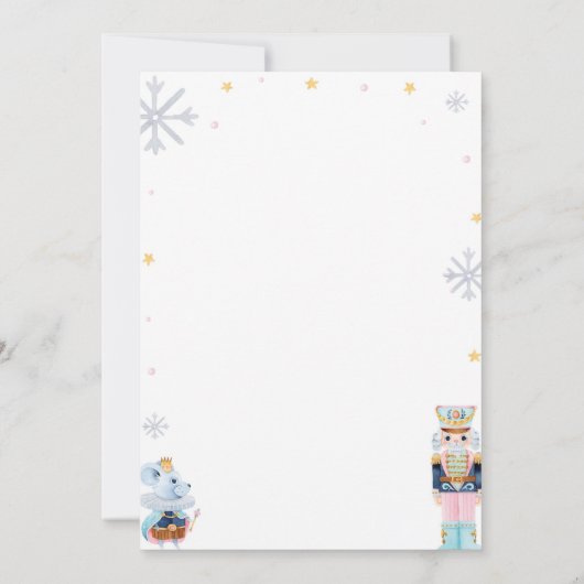 ピンクとブルーのナツクラッカー誕生日パーティーの招待状 招待状 (裏面)