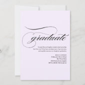 ピンクとブルーのハイドランジアの花束の卒業写真 招待状 (裏面)