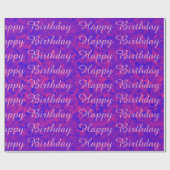 ピンクとブルーのハッピーバースデーラッピング紙 ラッピングペーパー (フラット)