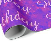 ピンクとブルーのハッピーバースデーラッピング紙 ラッピングペーパー (ロールコーナー)