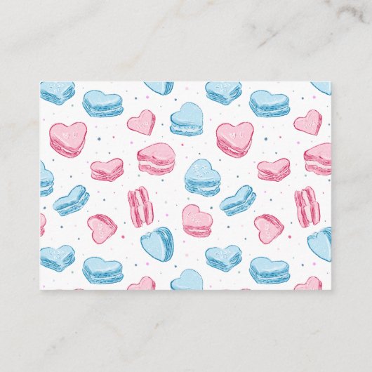 ピンクとブルーのハートブックリクエスト エンクロージャーカード (裏面)